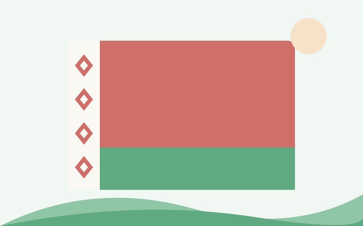 Le drapeau du Belarus et une carte du pays, en illustration de l'ouverture du site